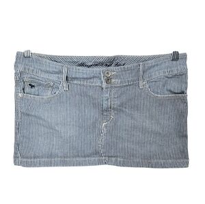 Abercrombie & Fitch Striped Denim Mini Skirt